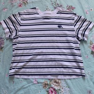 White Striped Penn State Tee Shirt